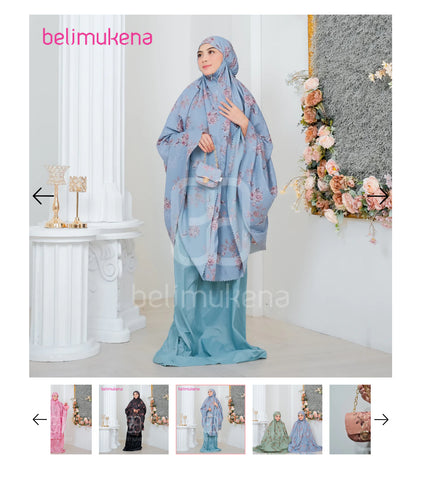 BELIMUKENA PREMIUM - (FREE SAJADAH) Mukena Mini Parasut Premium Korea 2in1 Daily Laser Cut Motif Sakura - warna mint grey